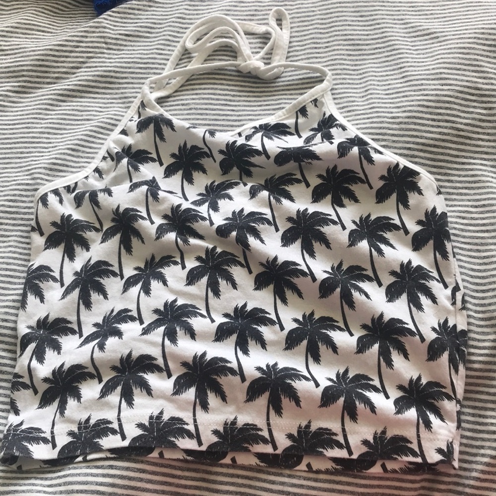 Crop Top with palm trees